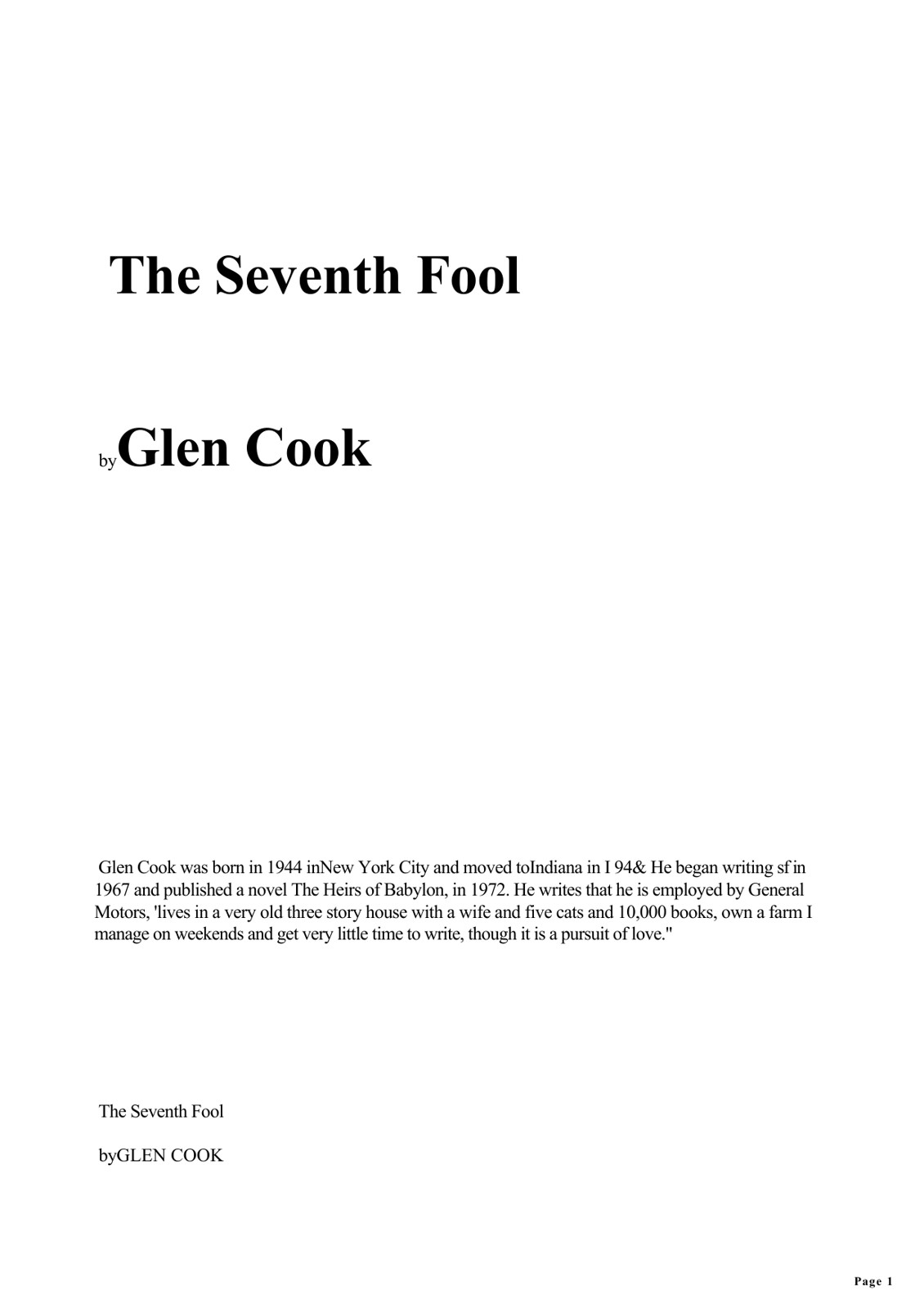 The Seventh Fool