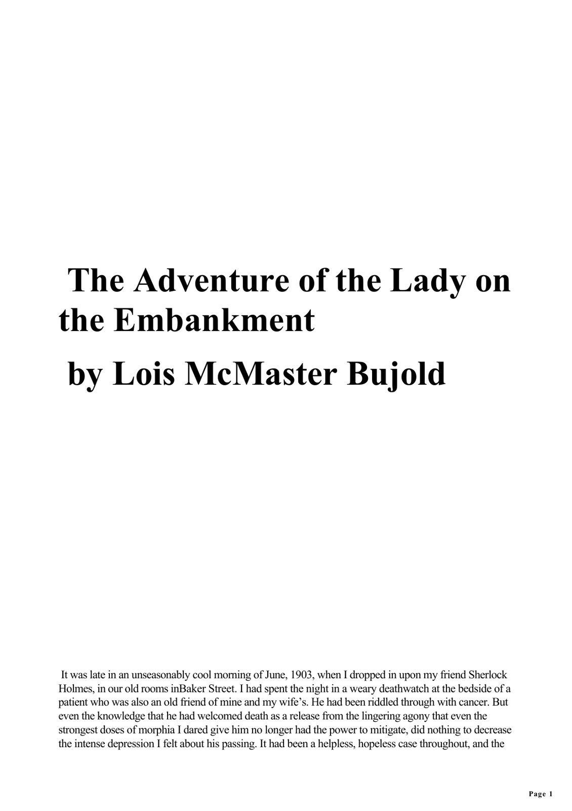 The Adventure of the Lady on the Embankment